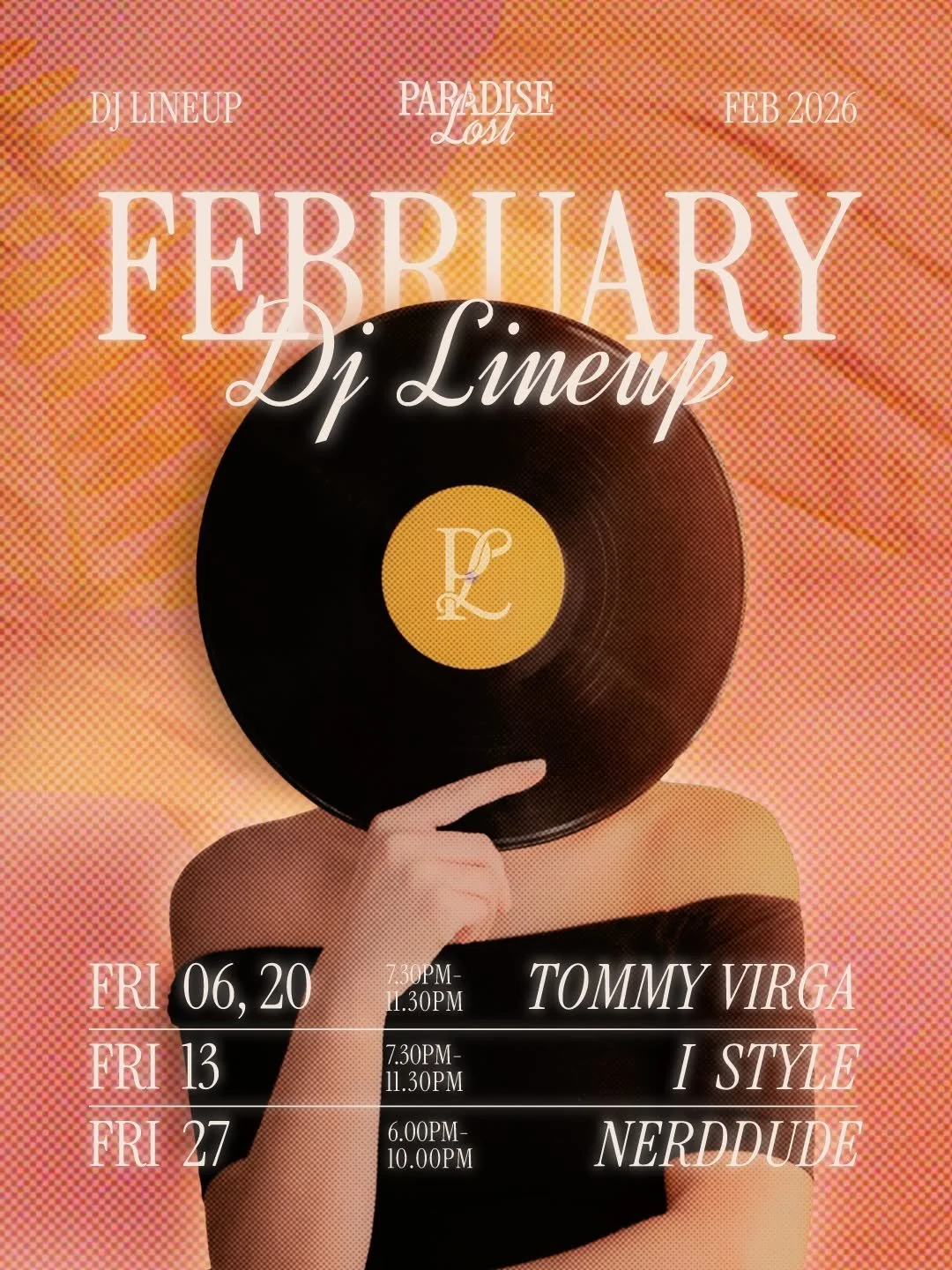 The 80s groove returns for February, taking over the rooftop after dark. It's the sound for nights that feel like a scene. The lineup is locked in.

A different sound each Friday to own the night. The energy stays, the beats keep shifting.

🪩 Fri 06