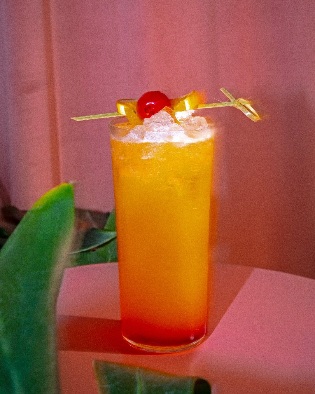 The Sunset Strip Sunrise is pure, tropical euphoria in a glass. Tequila infused with kaffir lime meets strawberry and orange for a sip that tastes like a perpetual golden hour.