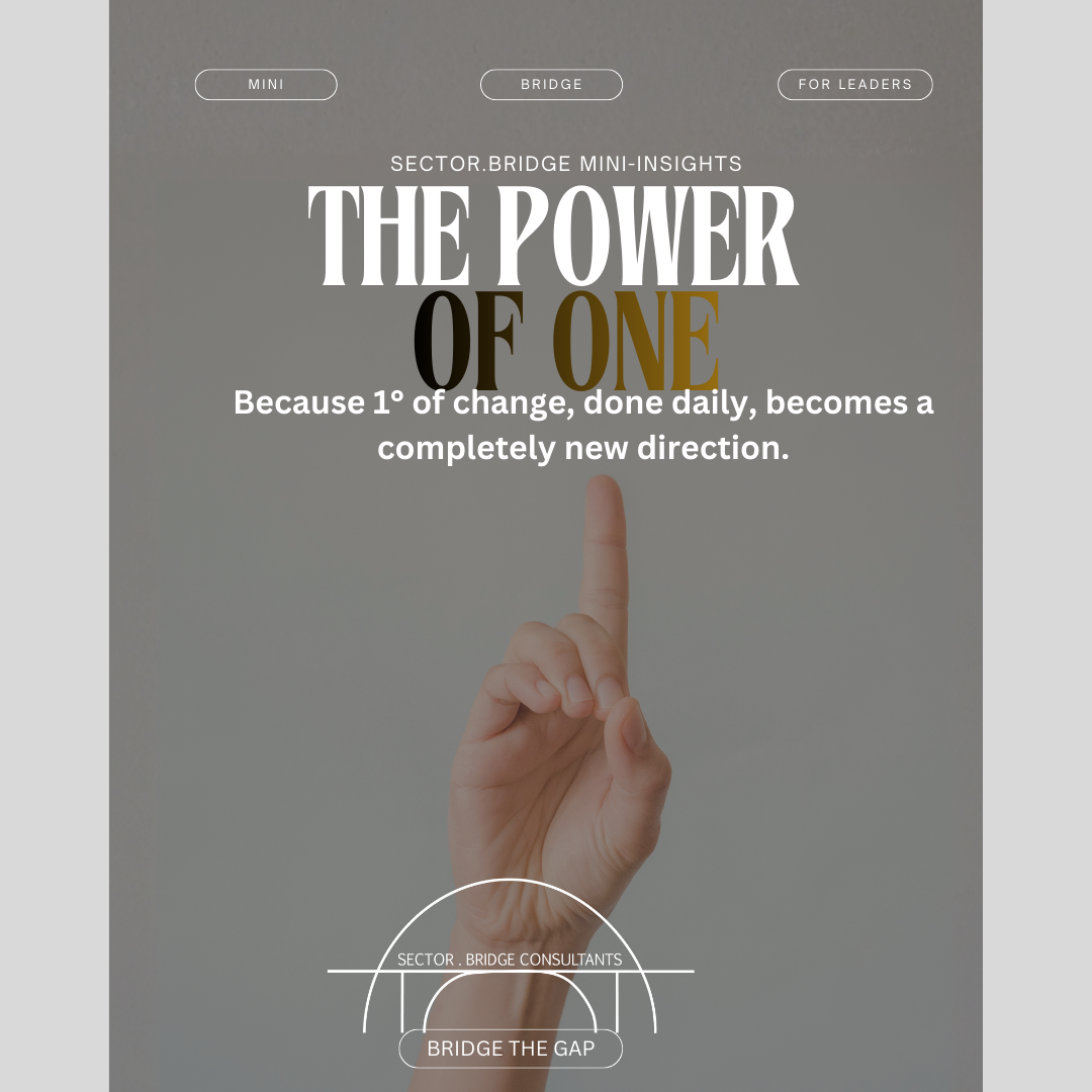 Mini-Bridge: The Power of One-Because 1° of change, done daily, becomes a completely new direction