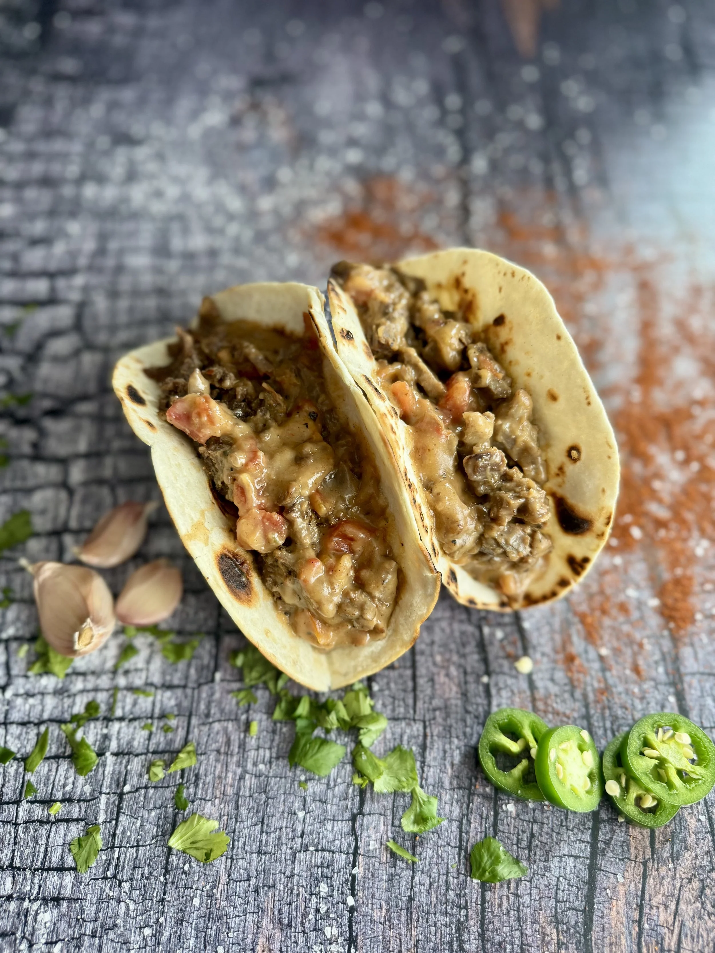 Breakfast Carne Guisada Tacos