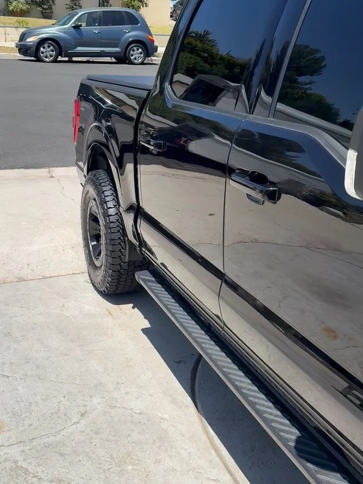One step paint enhancement and ceramic coating in the books to get the F150 looking proper. Iron decontamination, clay bar, polished, and coated, removing oxidation and swirls along the way