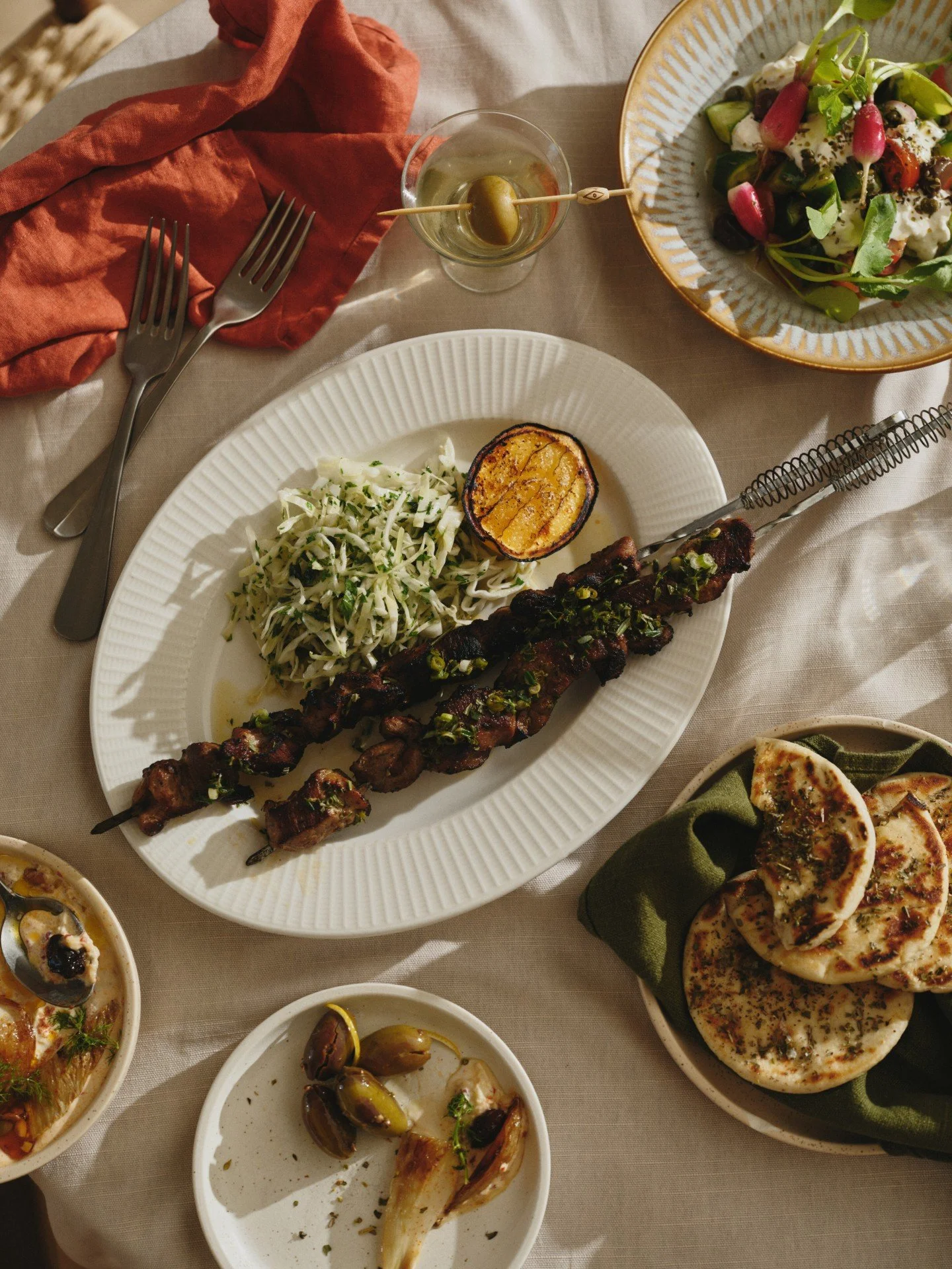 Every Thursday night, enjoy our specially-designed Poikilio Kreatikon &mdash; a mixed grill souvlaki platter of marinated, barbecued meats, accompanied by tzatziki, grilled pita bread, and cabbage and parsley salad &mdash; for just $39 per person, pl