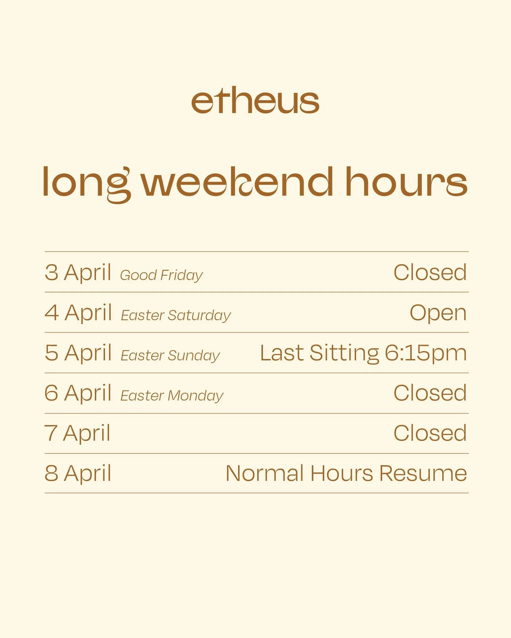 A slower rhythm over the long weekend. Taking a moment, then easing back in.

We&rsquo;ll see you soon.