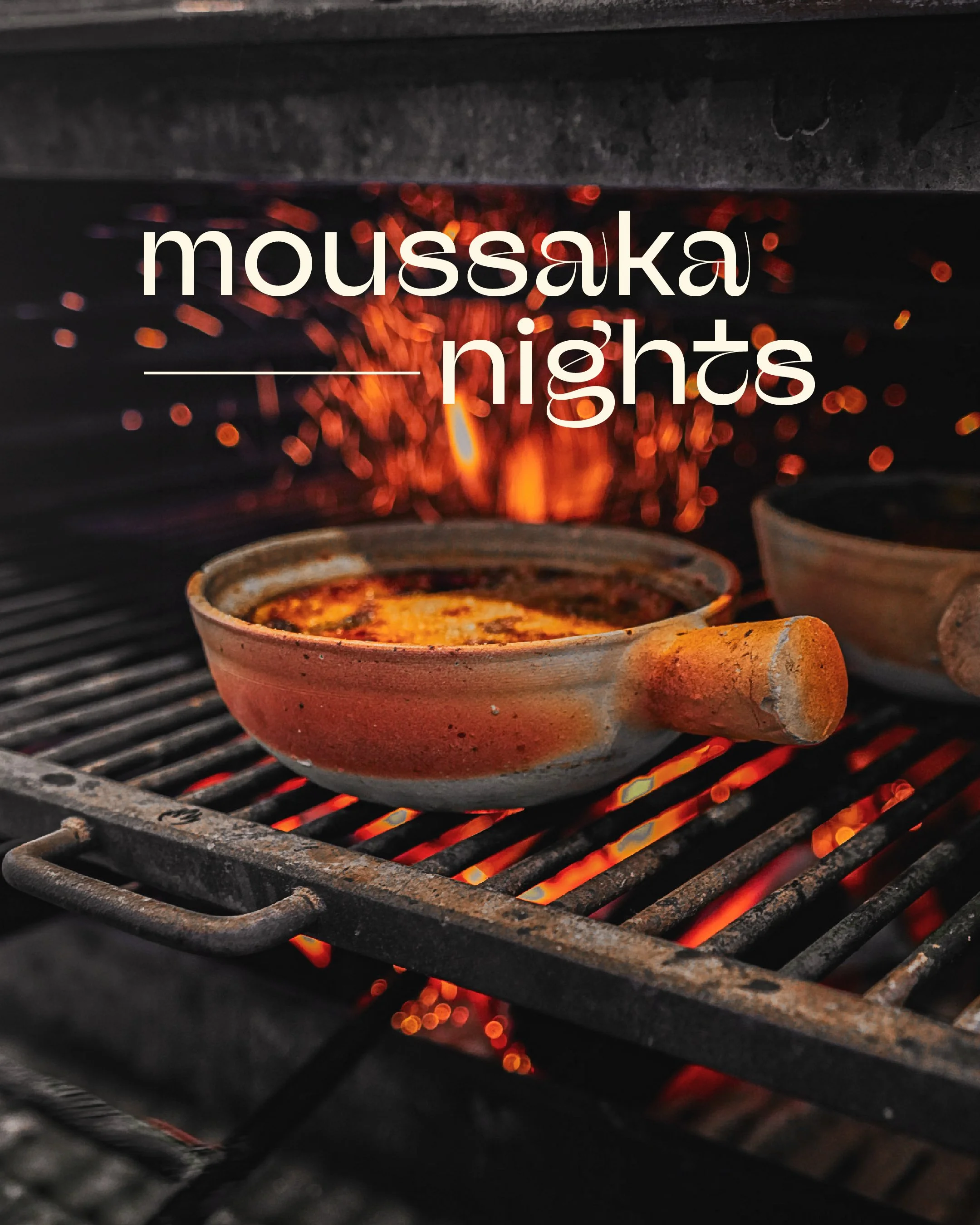 Every Thursday at Etheus.

A weekly ritual built around one dish. Our hearty claypot Moussaka with warm pita, dips and salad for $39pp.