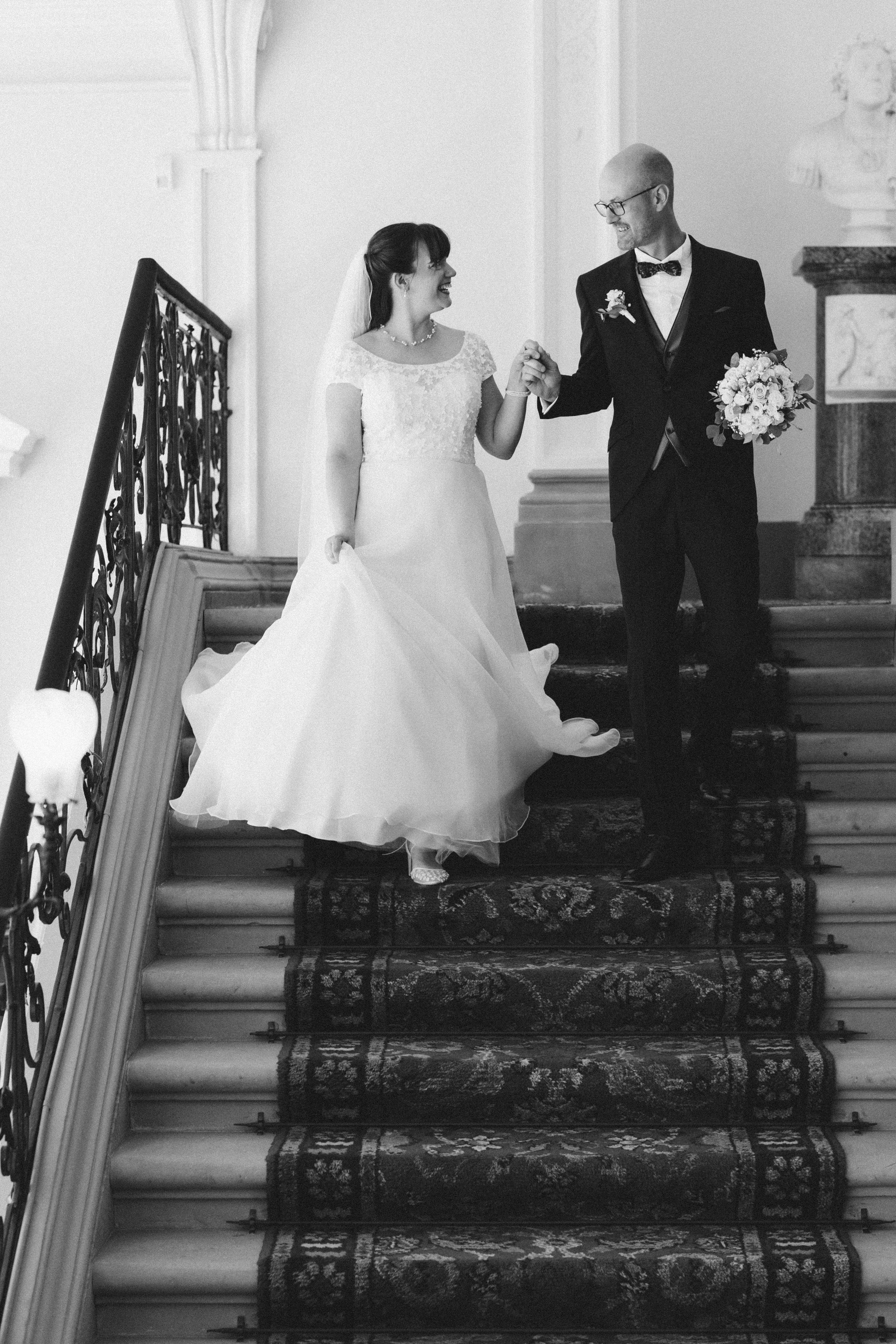 Brautpaar im Residenzschloss arolsen Treppe