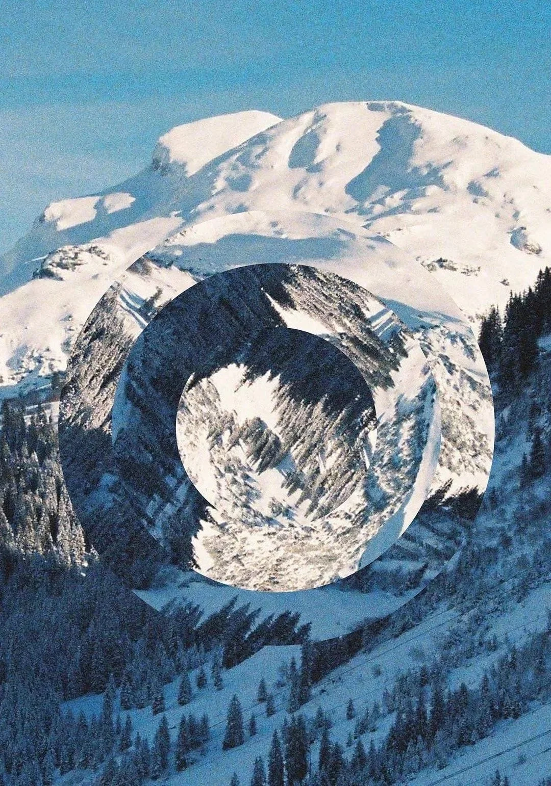 Distorted picture of Austrian Alps