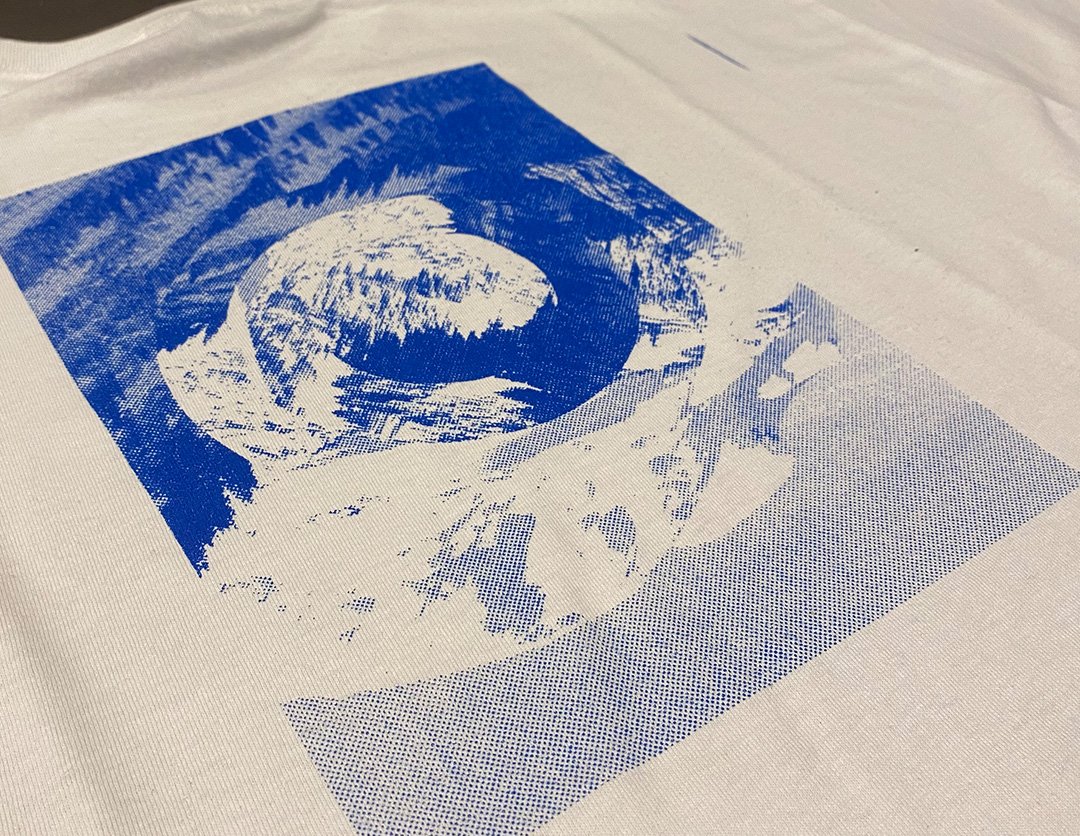 Distorted mountains of T-shirt