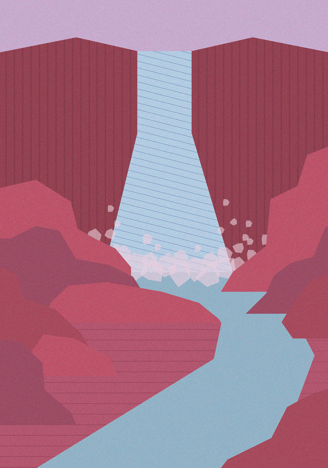 Red Waterfall Postcard (2021)