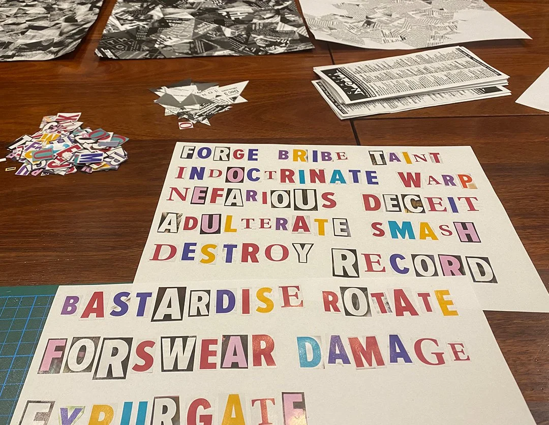 Doctored issue #3: ransom note letters from word search