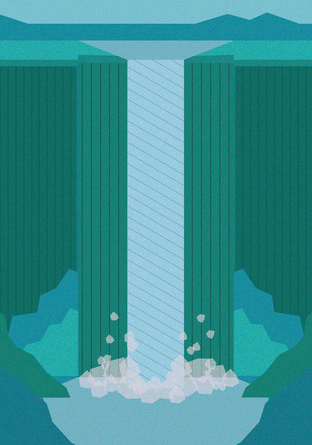 Green Waterfall Postcard (2021)