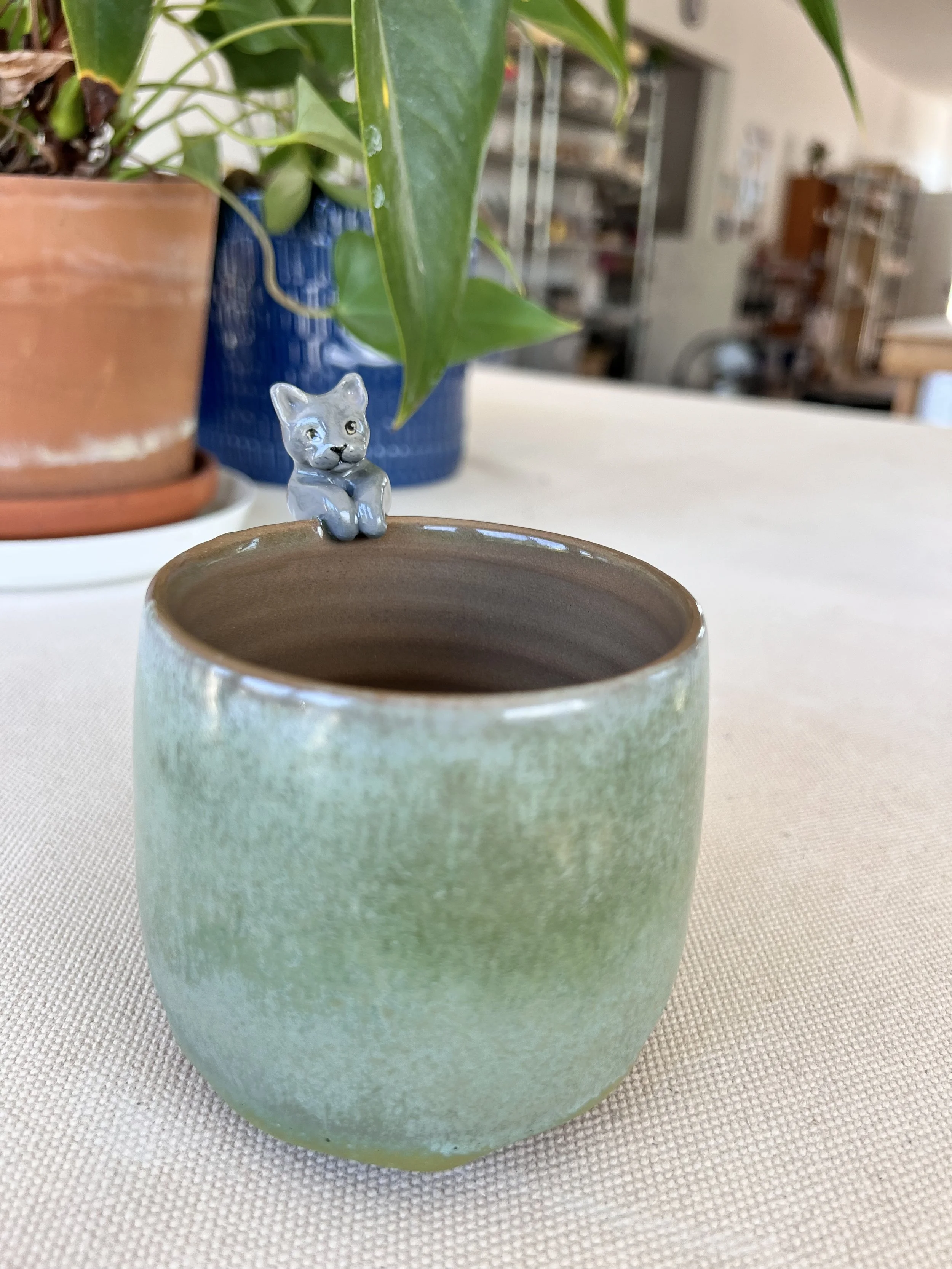 Hanging Cat Mug - Sterling