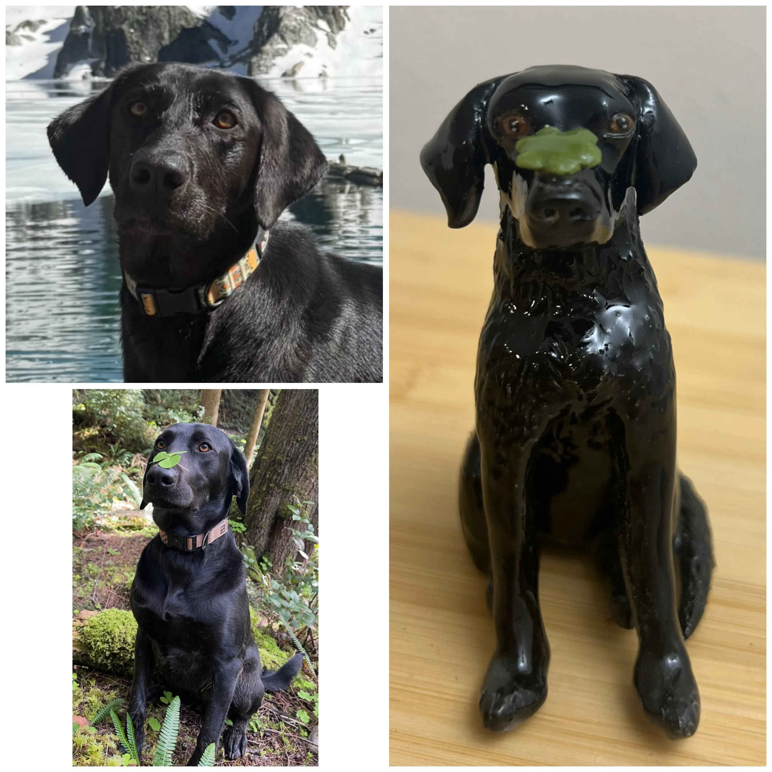 Clover the black lab Figurine
