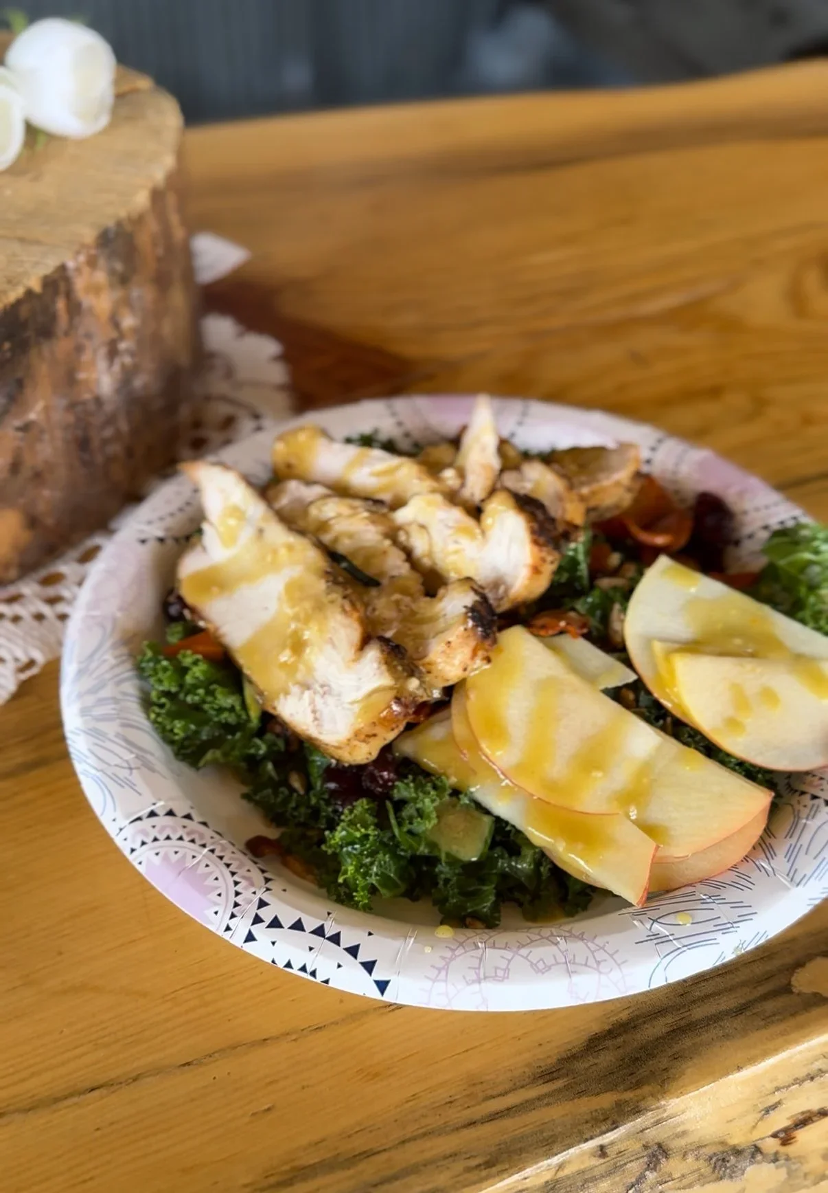 Kale Salad with Grilled Brown Sugar Chicken