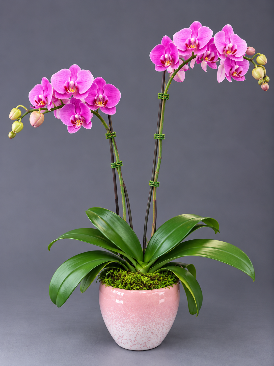 Pink Phalaenopsis Orchid in Speckled Pot.png
