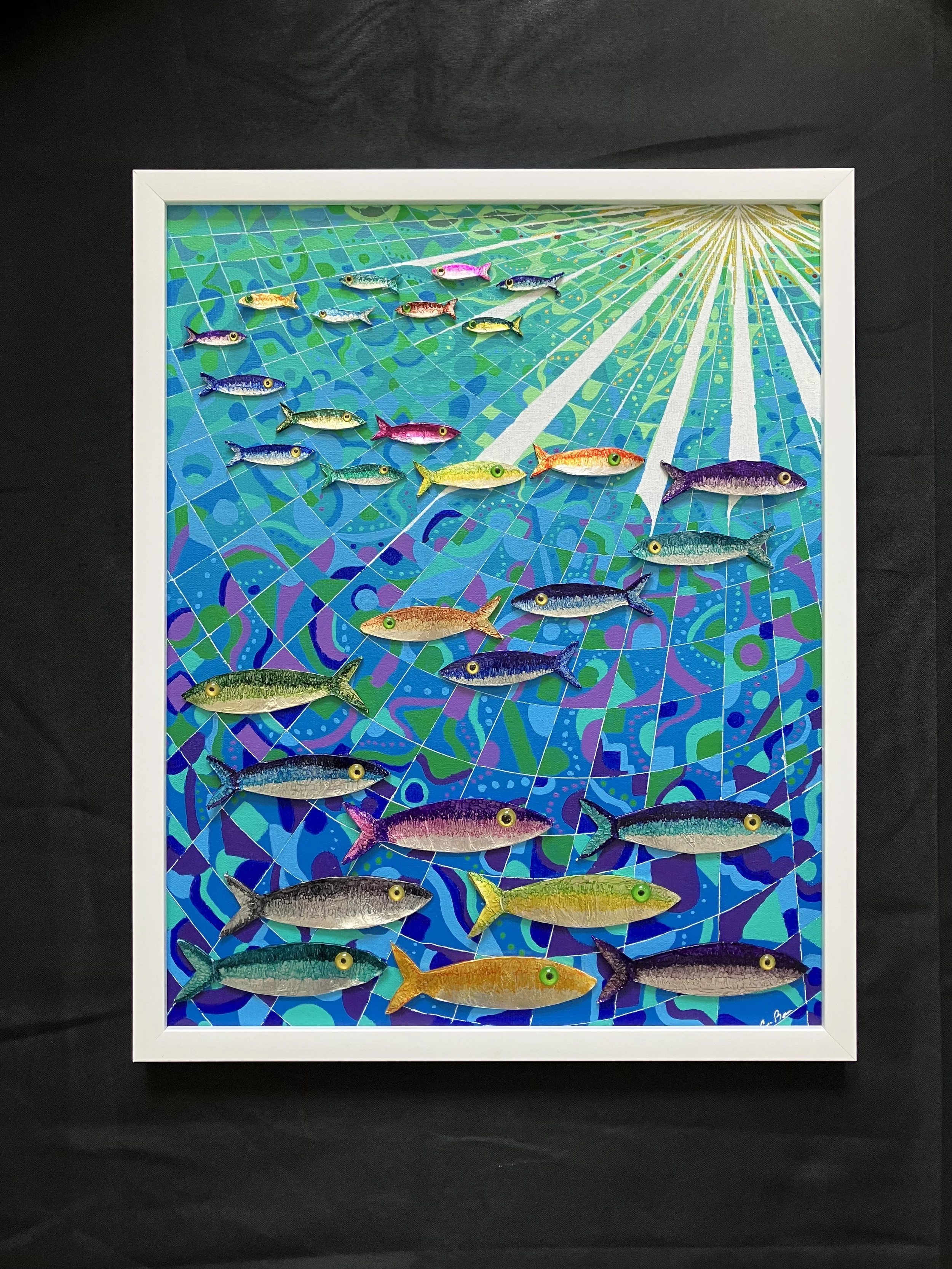 Fishy Splendor White Frame