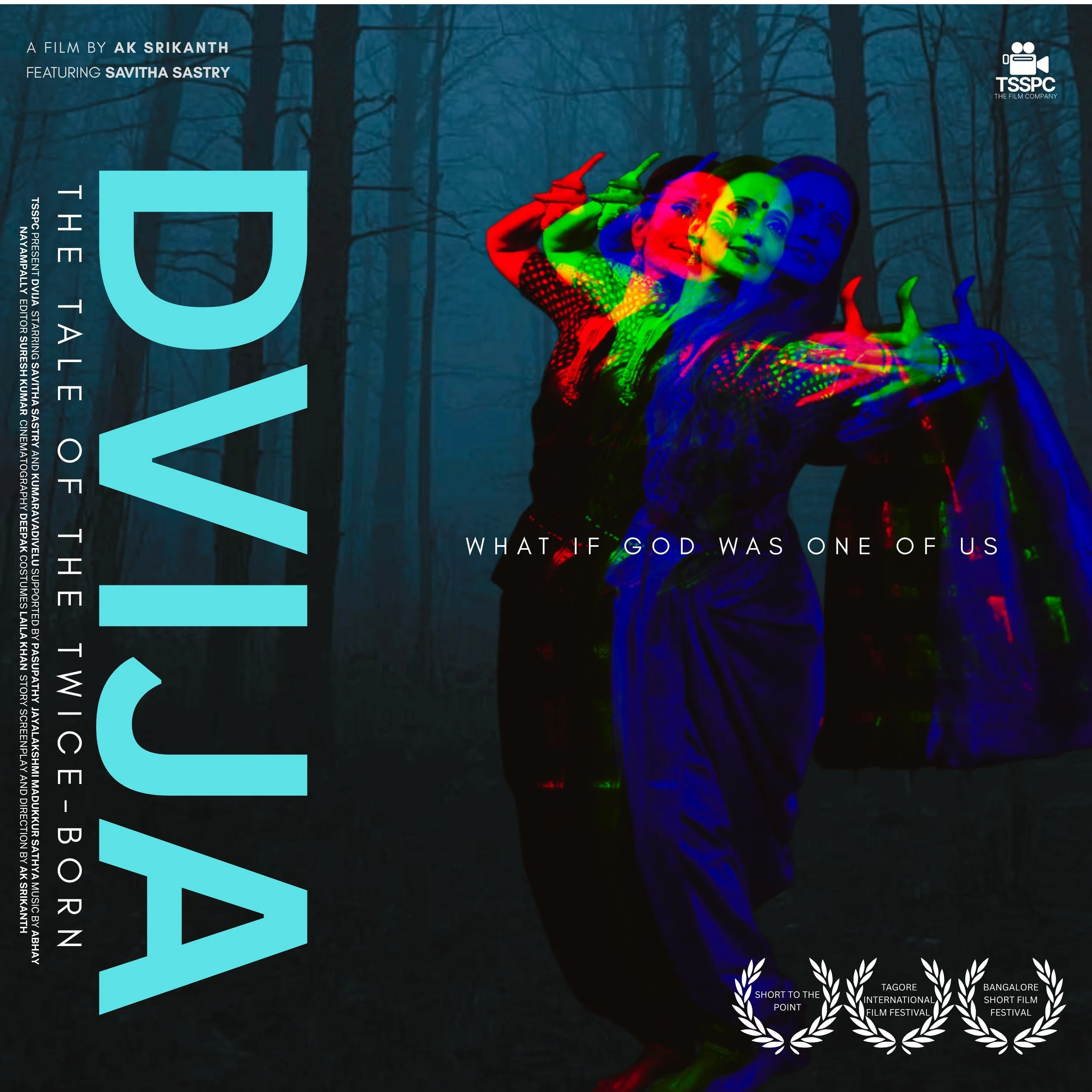 A woman dressed in traditional Indian attire, wearing a red saree with gold embroidery, performing a dance on a dark stage with a red curtain in the background. Savitha Sastry.