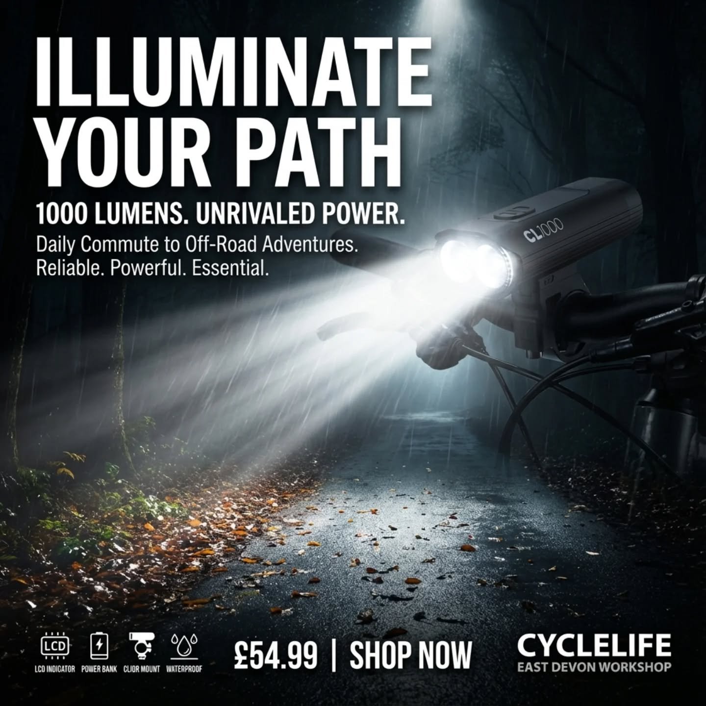 Don't get lost in the dark. Our new in Oxford light range is available online now. Ranging from 100 to 1600 lumens 🔦
Link 🔗 in Bio.
#devoncycling #eastdevon #christmasgifts🎁