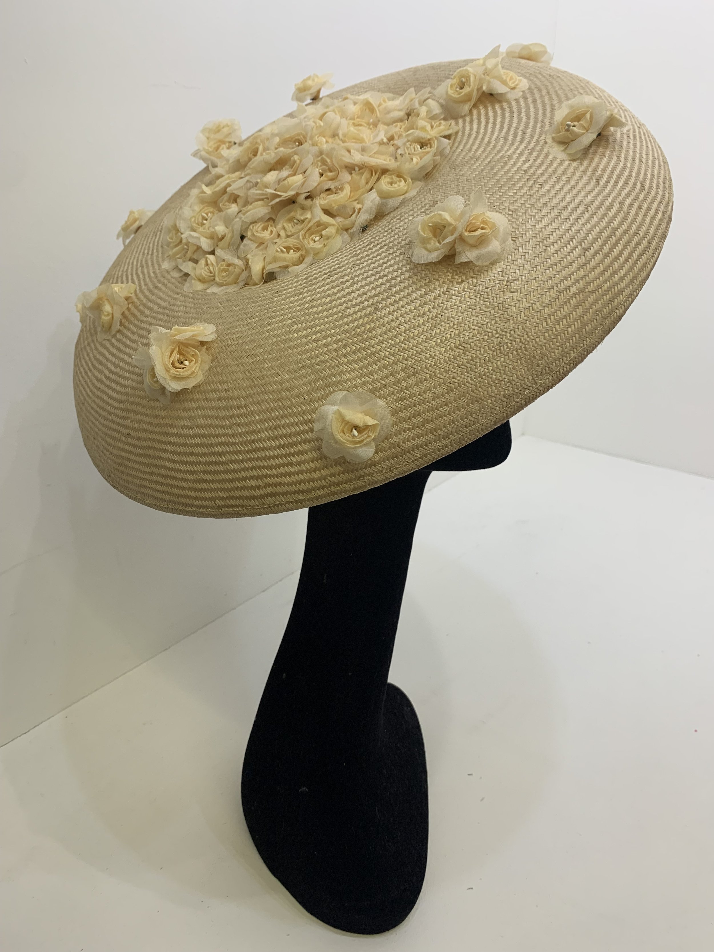 Elegance Parisisal Straw Hat with Silk Flowers