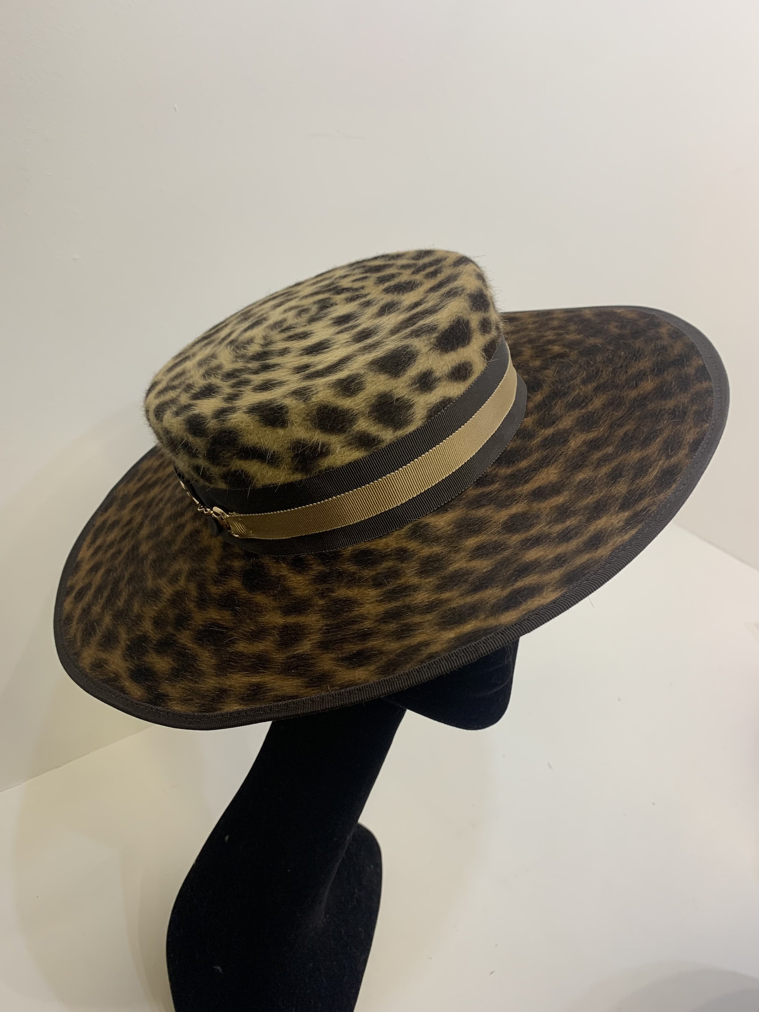 Melusine Leopard Boater Hat