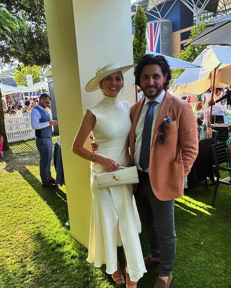 Looking amazing at the races in a large parisisal straw boater in ivory