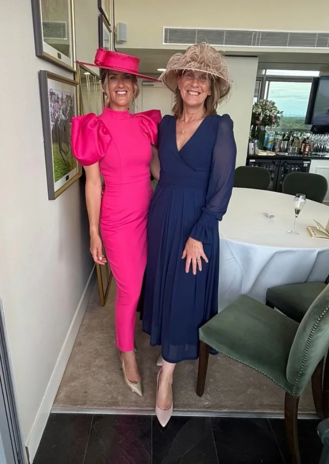 Jane Buick wearing a parisisal and basketweave sinamay large boater