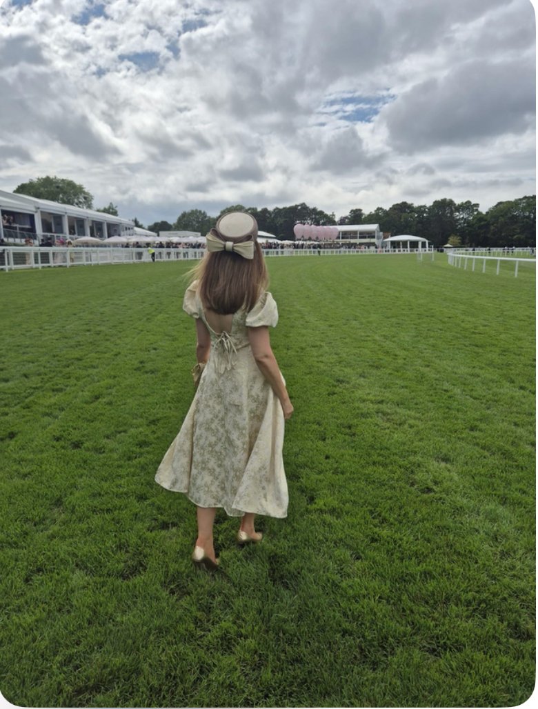 Stunning chic and stylish pillbox at the races