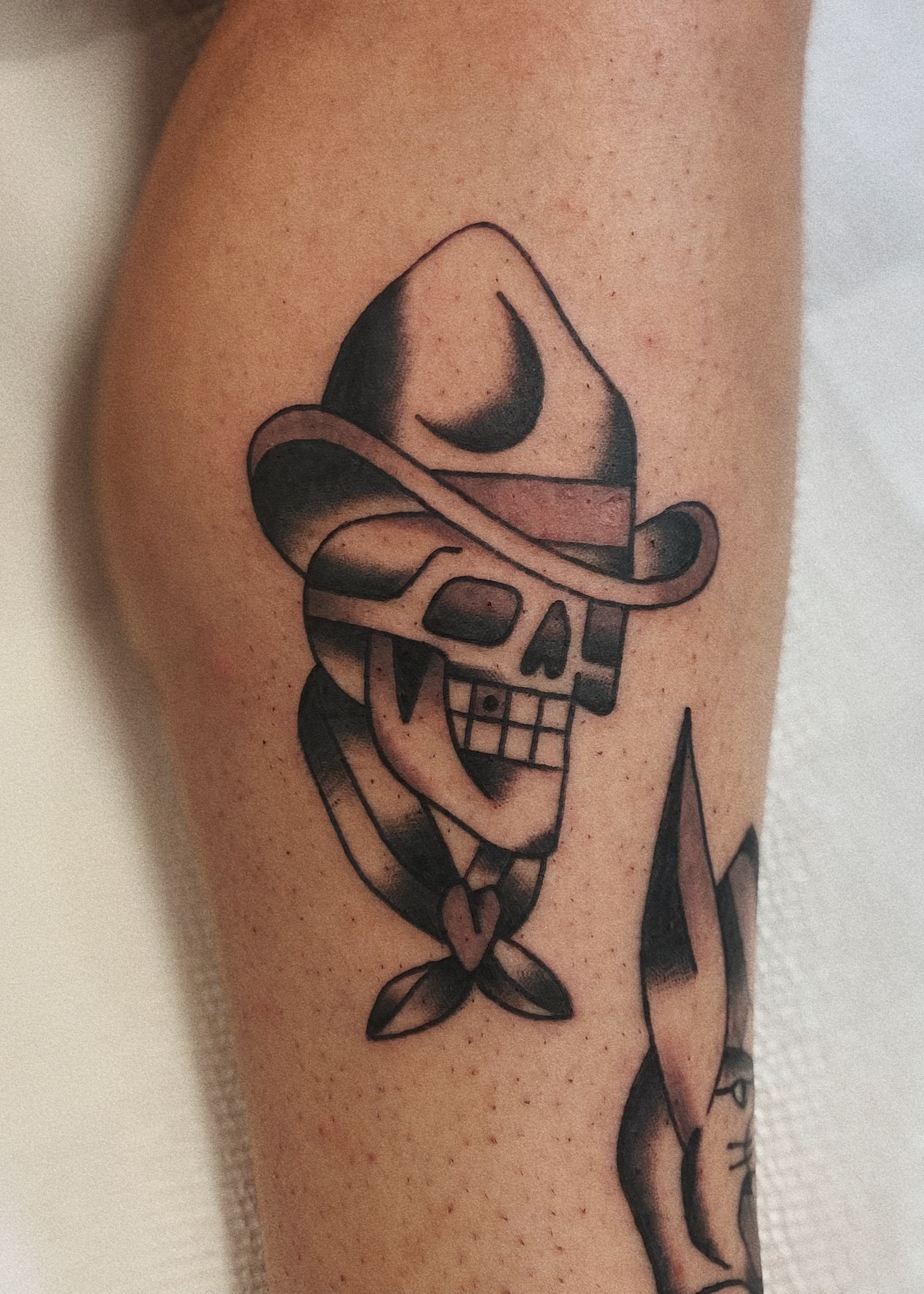 Hamish Robins Traditional Skull Cowboy Tony Polito Tattoo Brisbane West End Queensland Australia