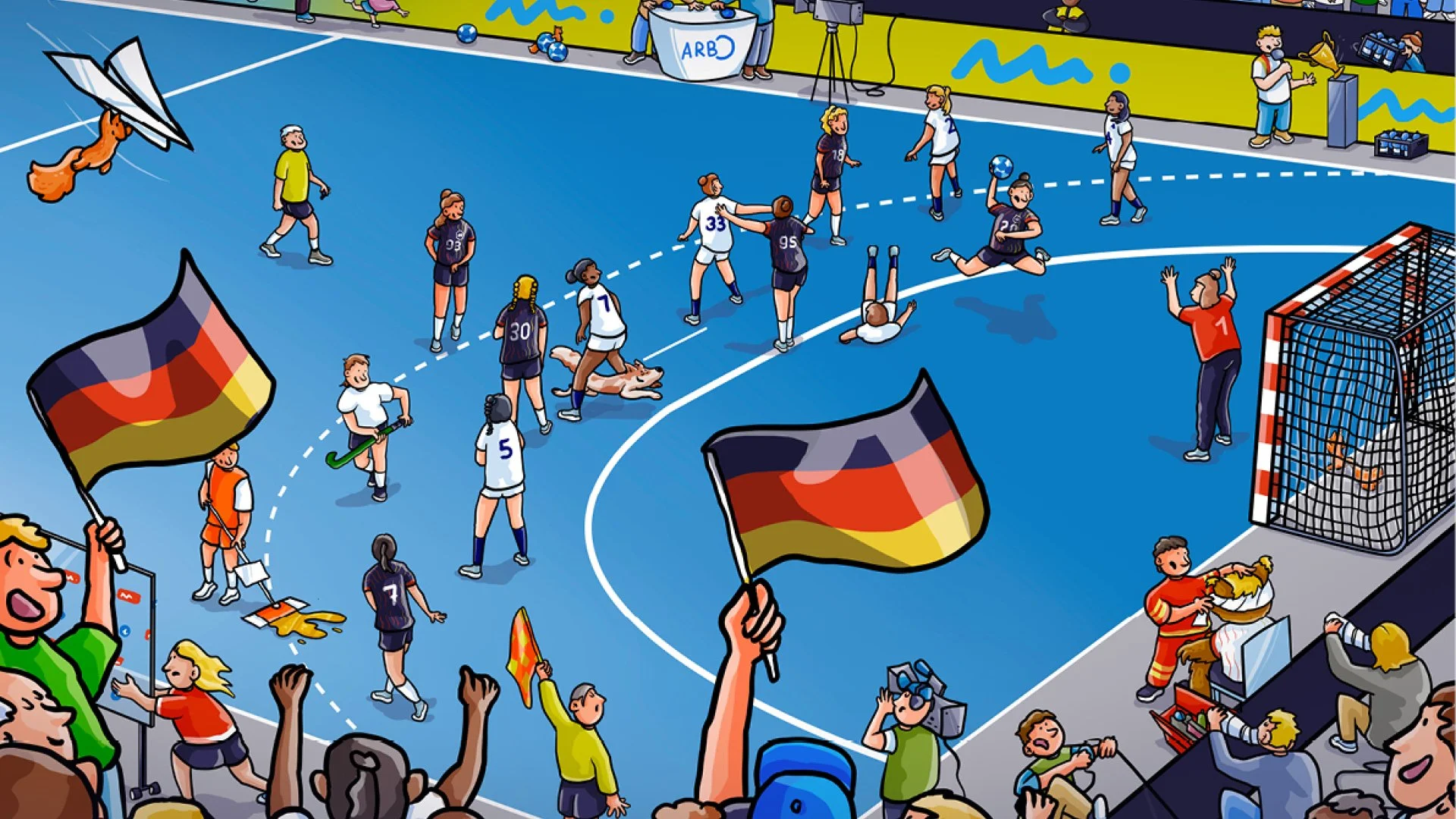 Illustration Handball Wimmelbuch