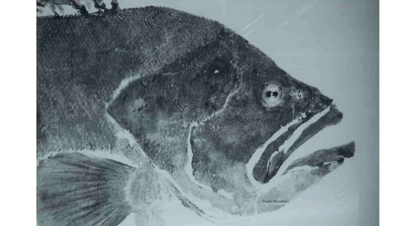 Print of a real fish using Gyotaku method