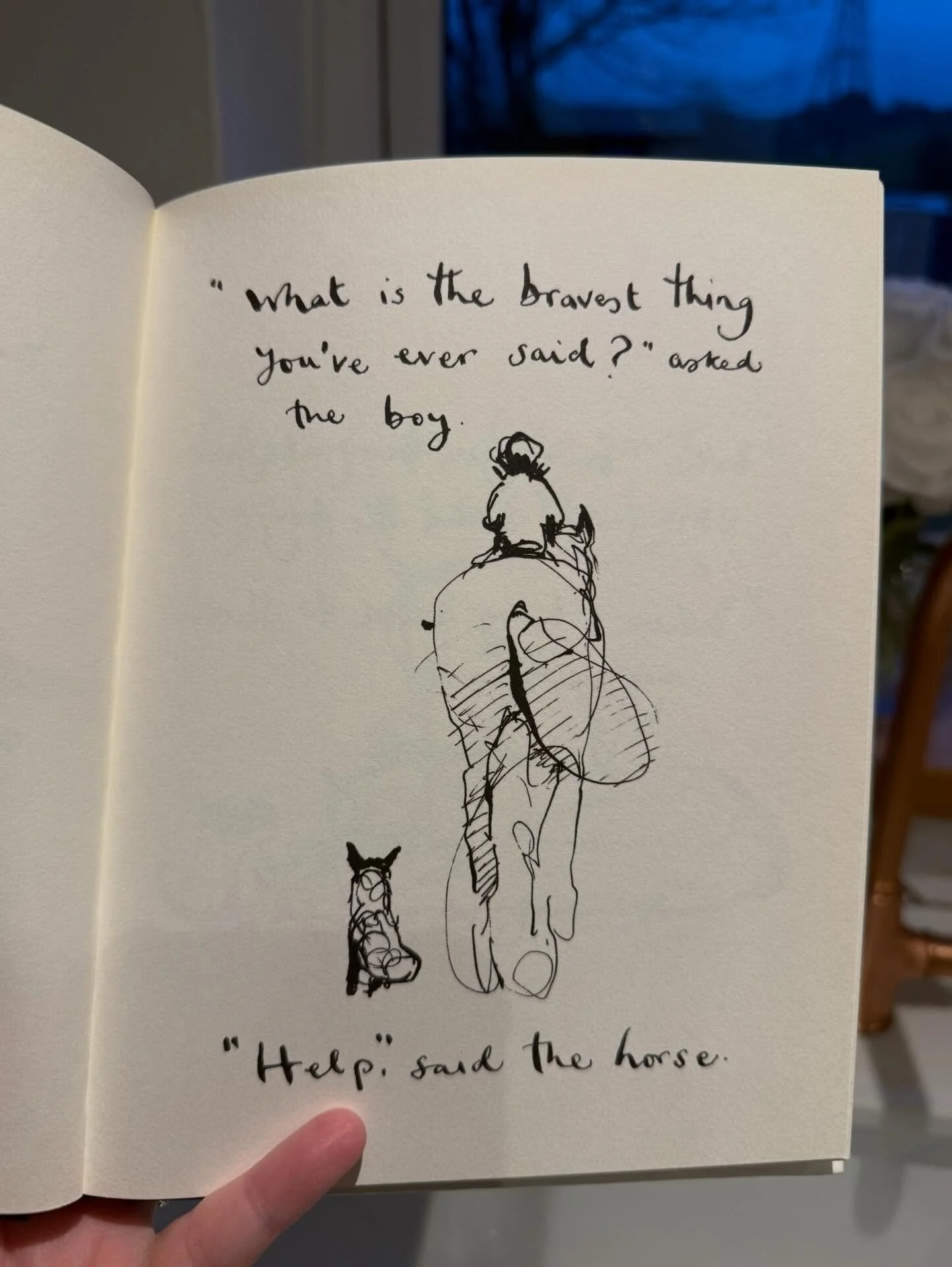 Sometimes the bravest thing a parent can say is simply: &ldquo;Help.&rdquo;
In The Boy, the Mole, the Fox and the Horse, the horse says the bravest thing he ever said was &ldquo;Help.&rdquo;
And when asked when he felt strongest, he answered: &ldquo;