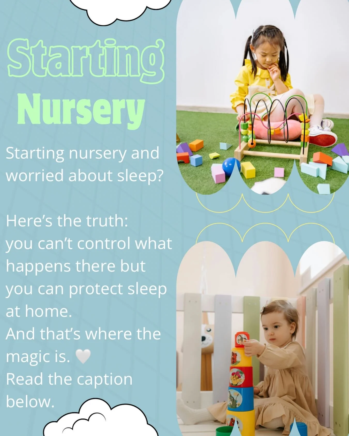 Starting nursery can feel overwhelming for parents but it&rsquo;s important to remember that we can only control what we can control 🤍
We don&rsquo;t have influence over what happens at nursery&mdash; whether they follow fixed schedules, tailor naps