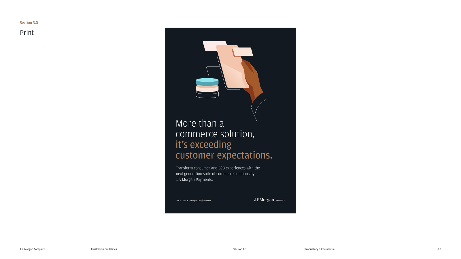 My team worked on the JPM illustration guidelines in collaboration with the JPM brand team. I creative directed the style, the guidance development, what sections were and weren't needed and the rollout plan.