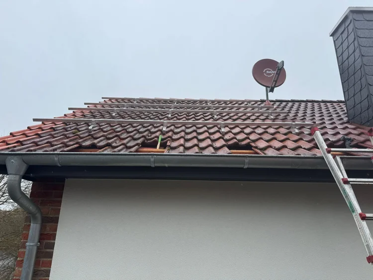 Die Dachfläche vor der Montage