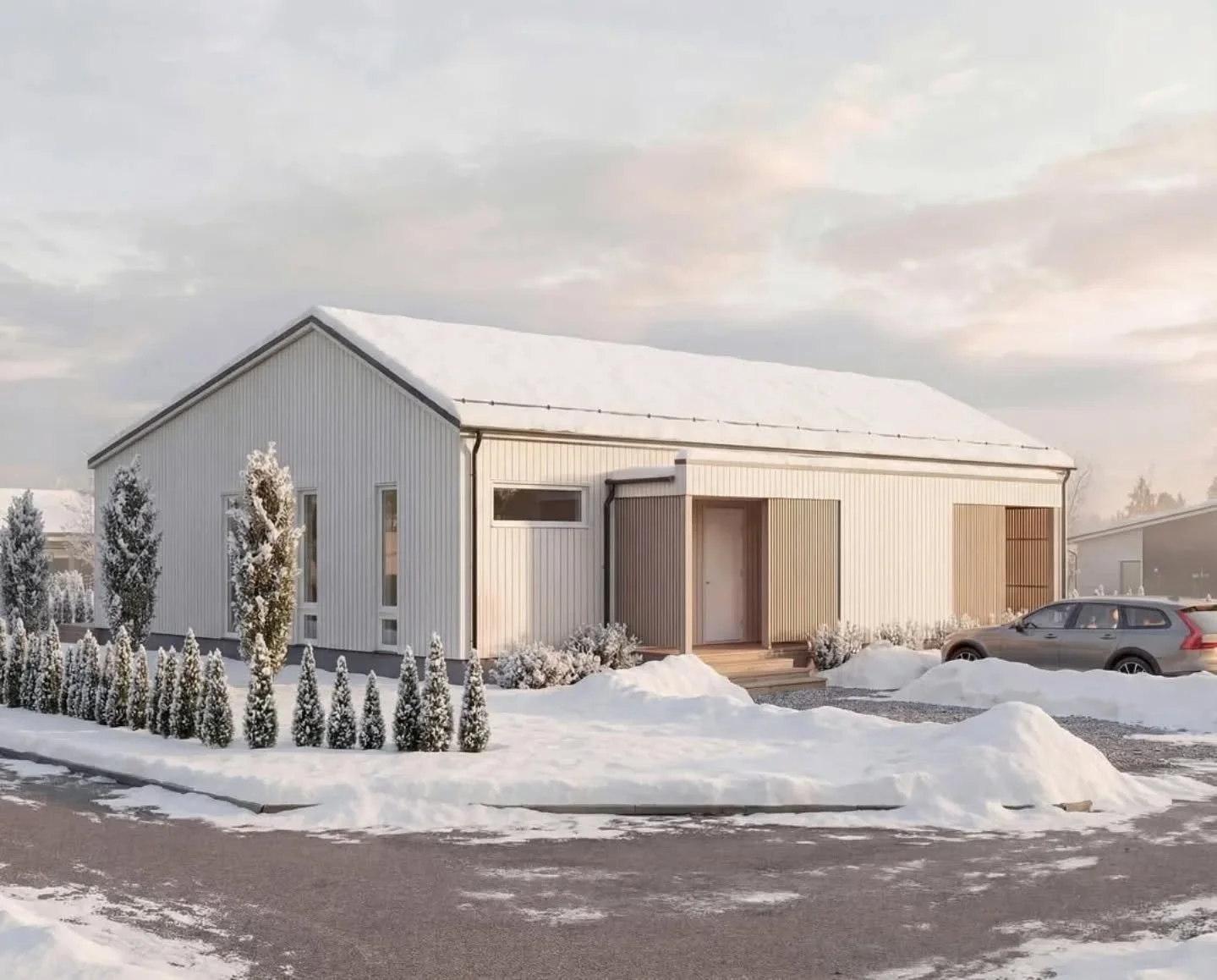 Paritalo Klaukkalaan 💫

T&auml;m&auml;n kapeahkon tontin paritalo suunniteltiin siten, ett&auml; oleskelutilat avautuvat L-mallisena rakennuksen keskivaiheilla.
N&auml;in v&auml;ltyttiin pitk&auml;lt&auml; k&auml;yt&auml;v&auml;lt&auml;, ja tilat av