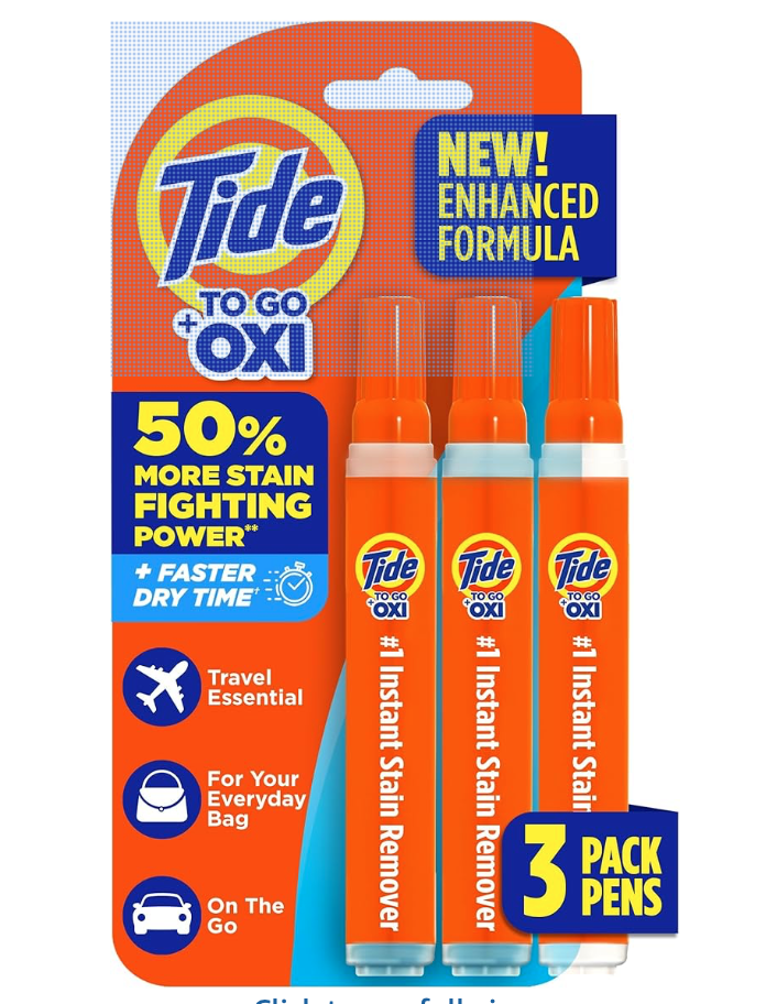 Don't let a stain ruin your outfit. Wipe it out and keep on going.