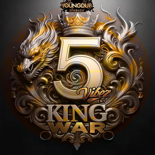 Custom "5 KING WAR" graphic logo design designed by YOUNGDUBSTUDiOS Ithaca

