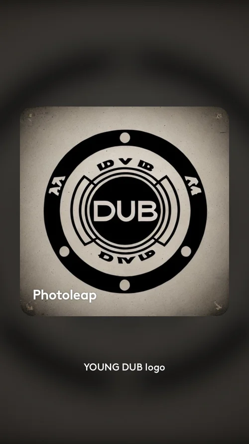 Black and white circular logo with the text 'DUB' in the center and 'YOUNG DUB' around the circle