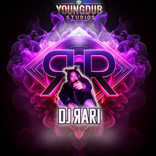 Custom "DJ YAARI" pink and red graphic logo design designed by YOUNGDUBSTUDiOS Ithaca
