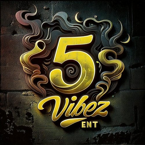 Custom "5 VIBEZ" green and gold graphic logo design designed by YOUNGDUBSTUDiOS Ithaca
