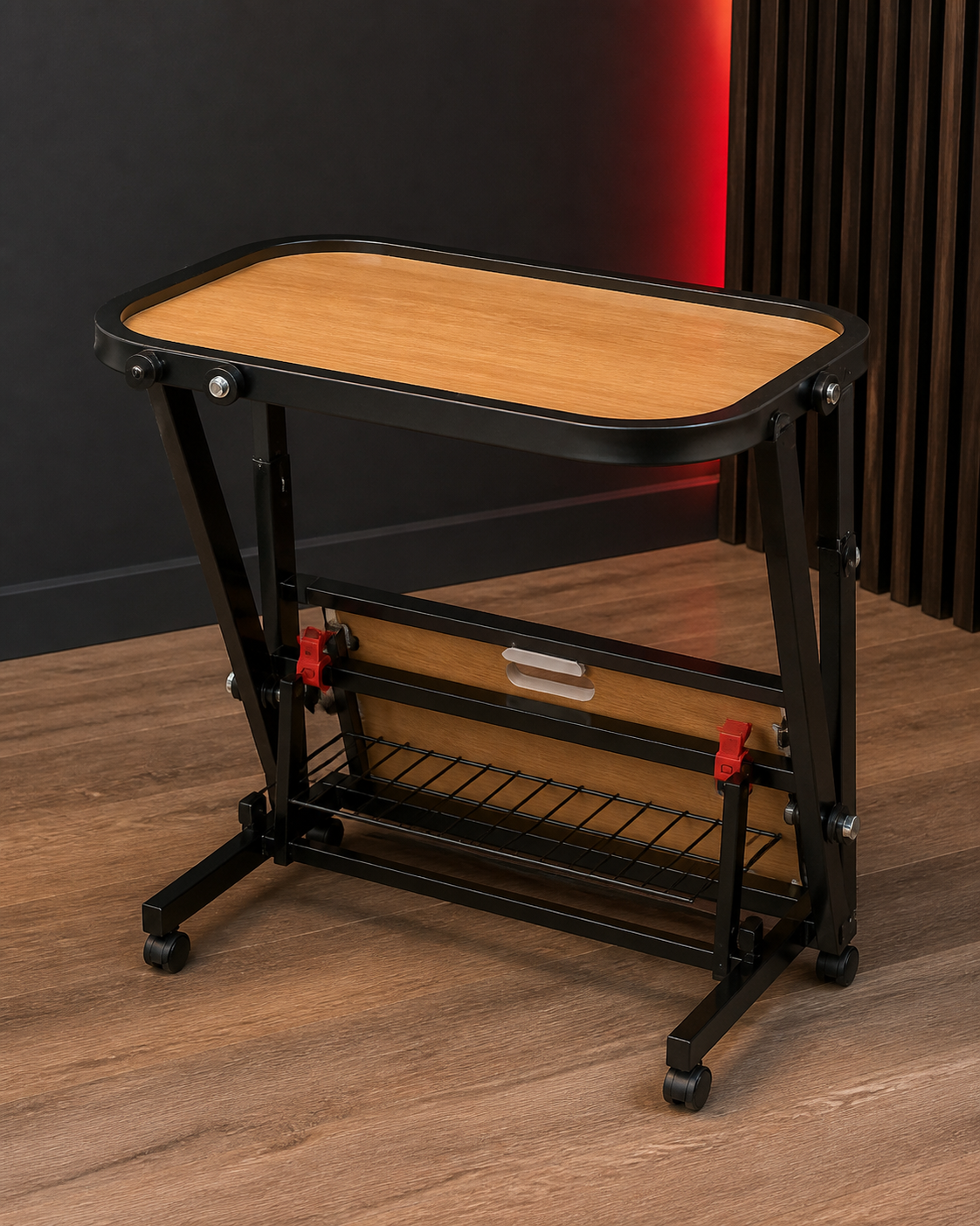 Black two-tier side table