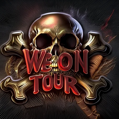 Custom "WE ON TOUR" skull and crossbones graphic design designed by YOUNGDUBSTUDiOS Ithaca
