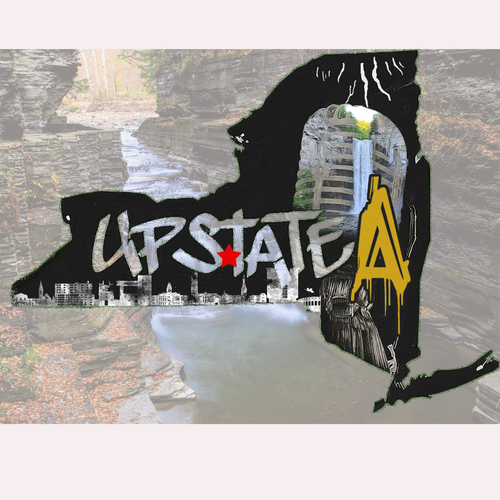 Custom Upstate New York "UPSTATE A" graphic design designed by YOUNGDUBSTUDiOS Ithaca
