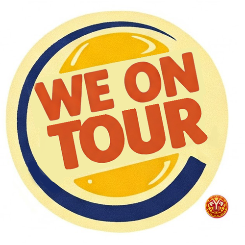 Custom "WE ON TOUR" circular graphic logo design designed by YOUNGDUBSTUDiOS Ithaca
