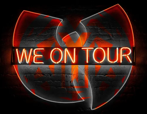 Custom "WE ON TOUR" orange and black graphic logo design designed by YOUNGDUBSTUDiOS Ithaca
