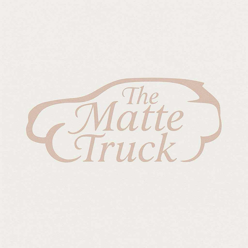 Custom "The Matte Truck" minimalist car silhouette logo design designed by YOUNGDUBSTUDiOS Ithaca
