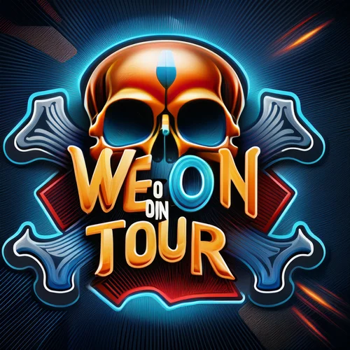 Neon sign with a stylized human skull and the words "VIE" and "TOXIC" in vibrant colors.