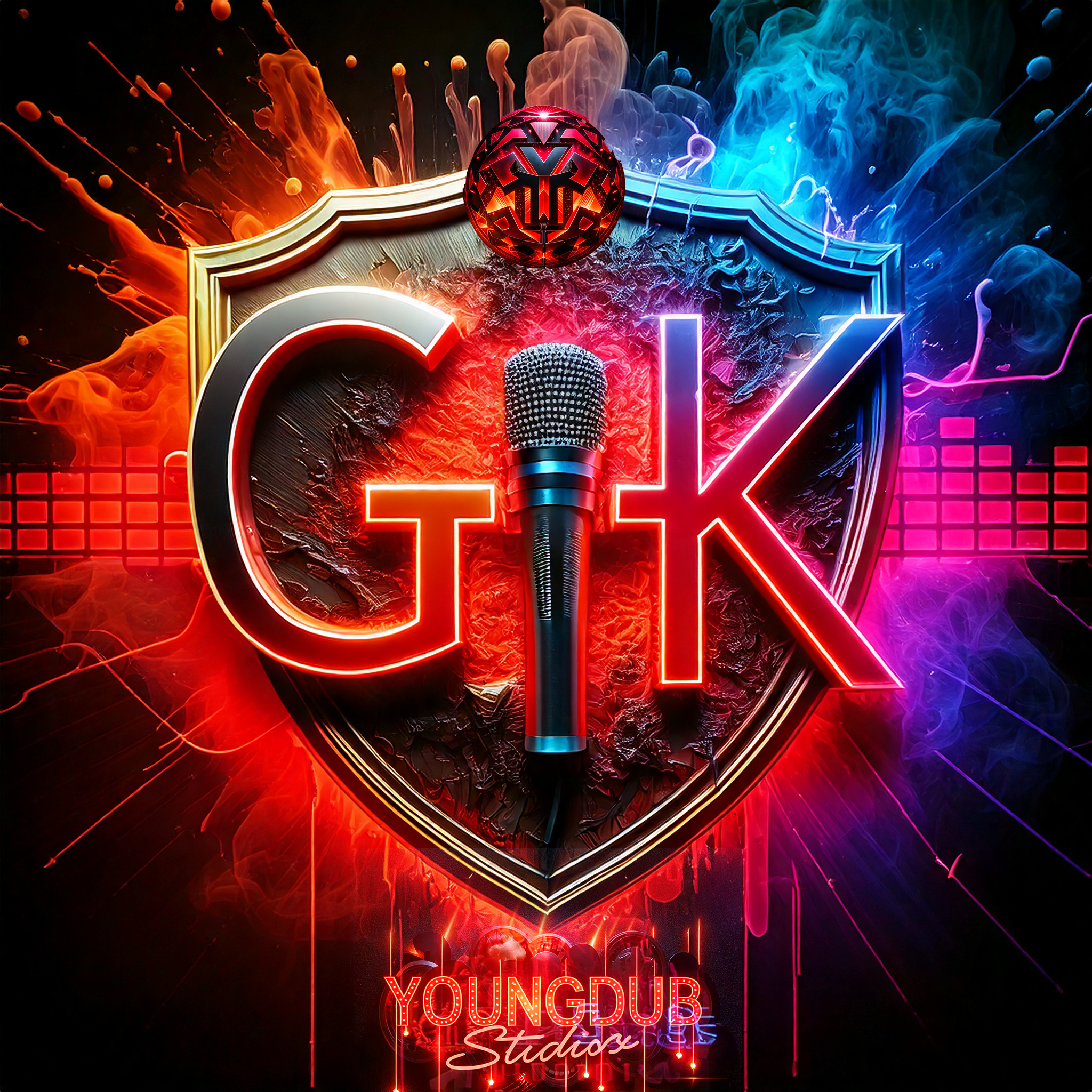 Firefly GTK red and black logo flames neon glow smoke with microphone 55390.png