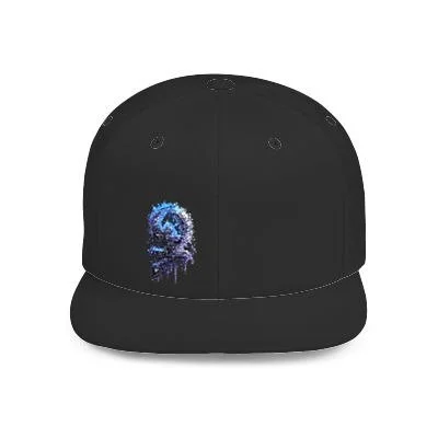 Black flat-bill snapback hat featuring a pink rectangular YOUNGDUBSTUDiOS brand logo patch.
