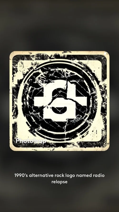 A distressed, black and white, 1990s alternative rock logo featuring a circle, a cross, and a smiley face, with noticeable scratches and damage.