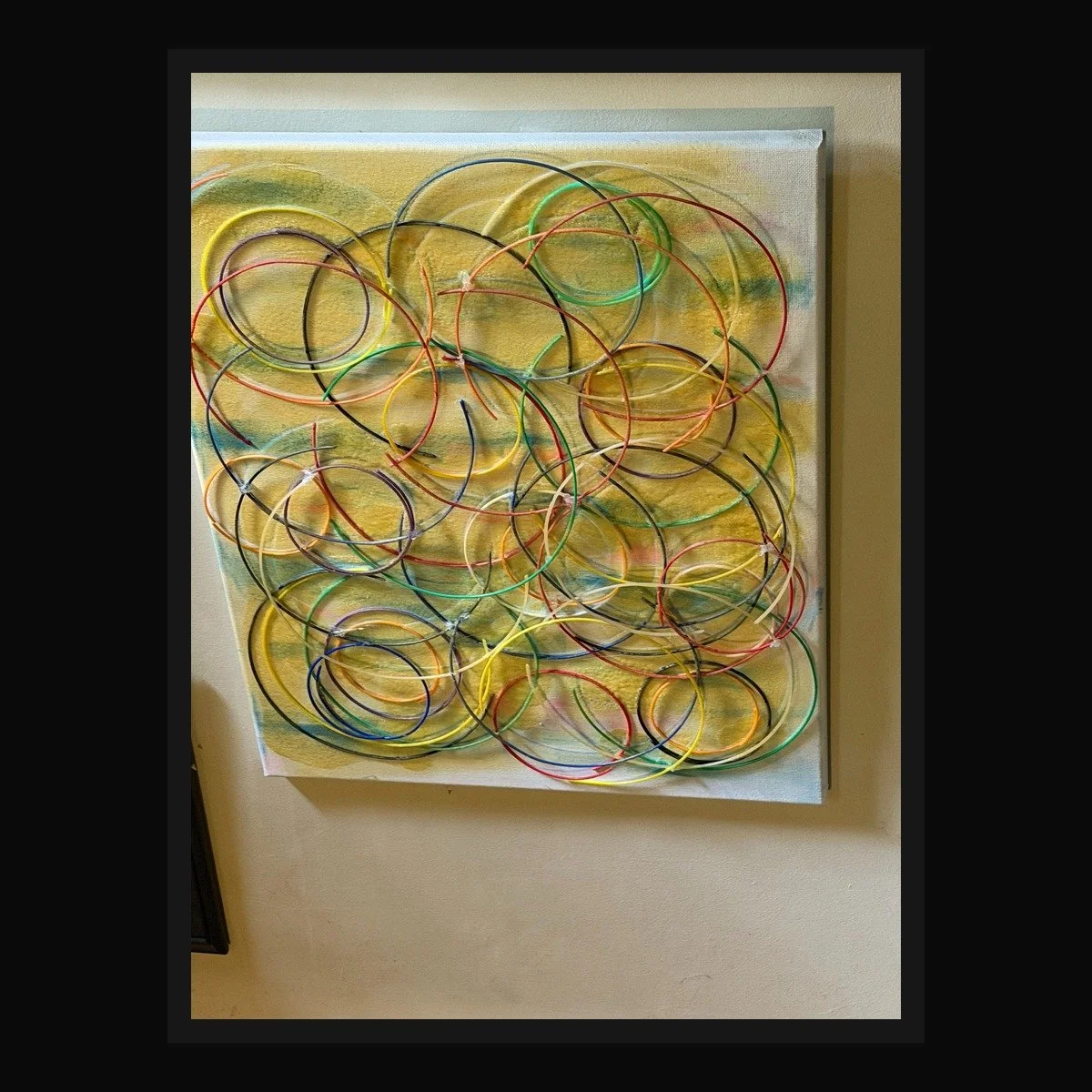 Circles in Motion Mixed-Media Canvas